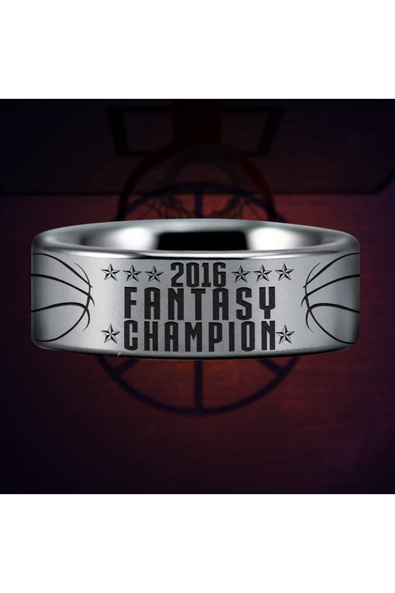 Fantasy Basketball Champion 2016 Tungsten Carbide Ring
