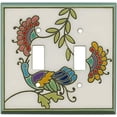thumbnail image 1 of Fantasy Bird White Ceramic Wall Plate | 2 Toggle Switch Plate - Outlet Cover, 1 of 3
