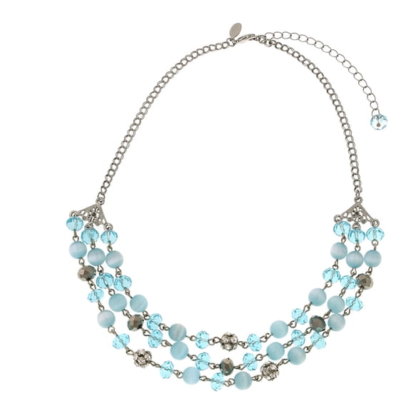 Fantasy Blue Crystal Beaded Statement Necklace