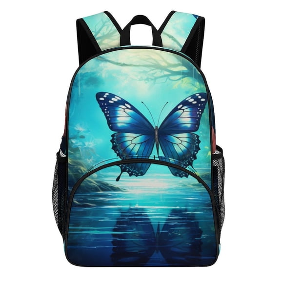 Fantasy Blue Flower Butterfly Backpacks for Backpack for Bookbag