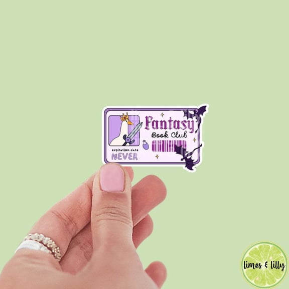 Fantasy Book Club Membership Card Expiration Date Never Silly Goose Bookish Sticker