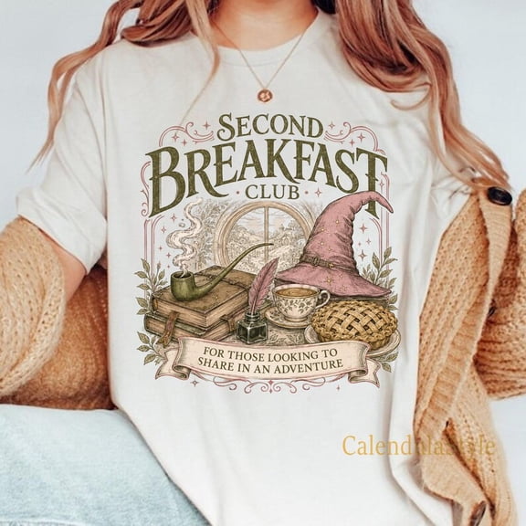 Fantasy Book Lover T-Shirt, LOTR Shirt, Second Breakfast Club T-Shirt, Hobbit Inspired Shirt, The Lord Of The Rings Shirt, The Shire Shirt