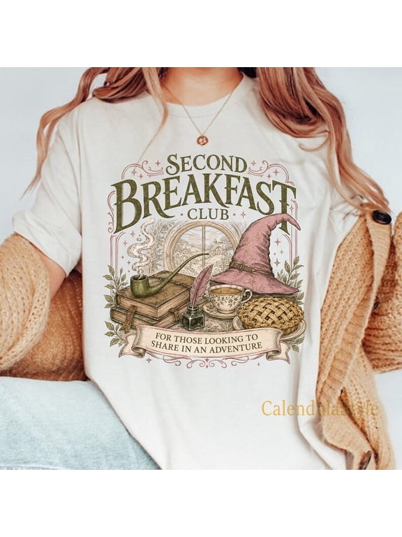 Fantasy Book Lover T-Shirt, LOTR Shirt, Second Breakfast Club T-Shirt, Hobbit Inspired Shirt, The Lord Of The Rings Shirt, The Shire Shirt
