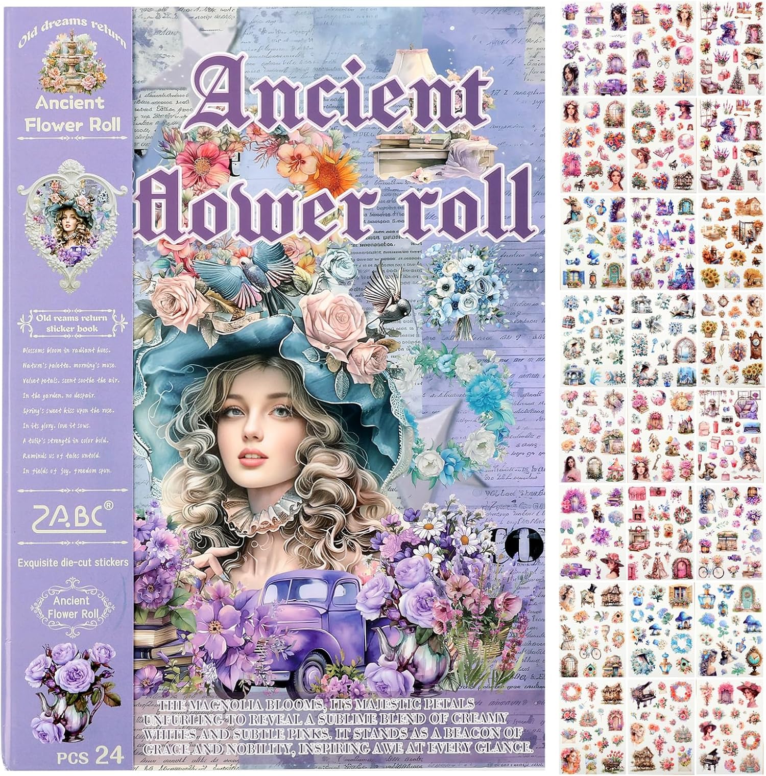 Fantasy Book Stickers - 24 Sheets, 480 Pre-Cut Stickers for Journaling ...