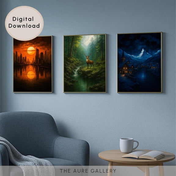 Fantasy Book Theme ACOTAR Crescent City & Throne of Glass Wall Art Set 3 Stretched Canvas 16x24