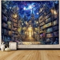 thumbnail image 1 of Fantasy Bookshelf Tapestry Space Library Tapestries Wall Hanging Gothic Galaxy Castle Magic Book Large Tapestry for Bedroom Living Room Dorm Classroom 60 x 40 inch, 1 of 7