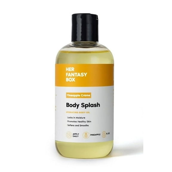Her Fantasy Box Body Splash Hydrating Body Oil (Pineapple Creme) - Moisturizing, Non-Greasy Formula for Soft, Smooth Skin - All-Natural, Lightweight & Nourishing