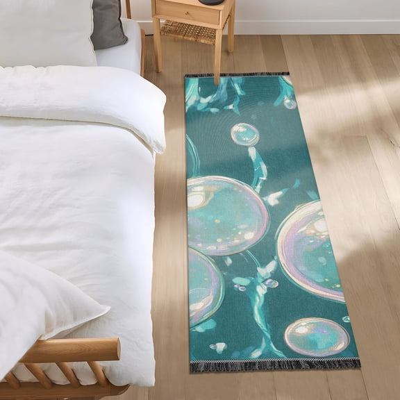 Fantasy Bubbles on The Water Bedroom Runner Rug 2'x 6' Non Slip Carpet Indoor Home Area Rug Living Room