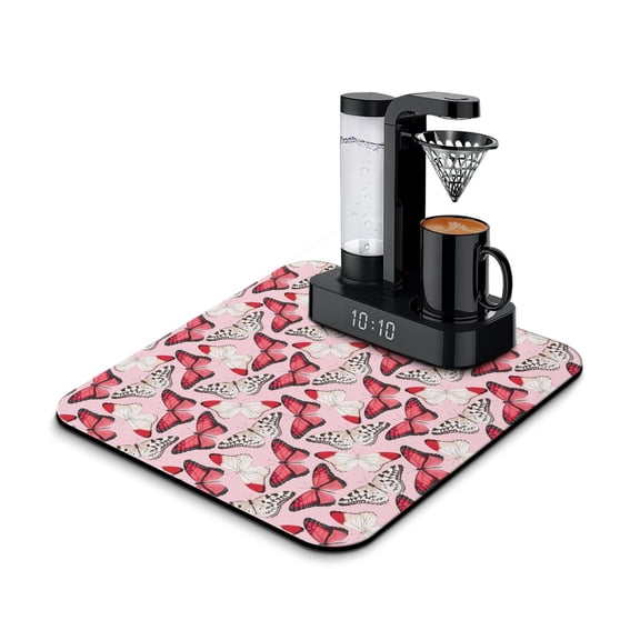 Fantasy Butterfly Coffee Maker Mat Abstract Artistic Design Quick-Dry Non-Slip Counter Mat