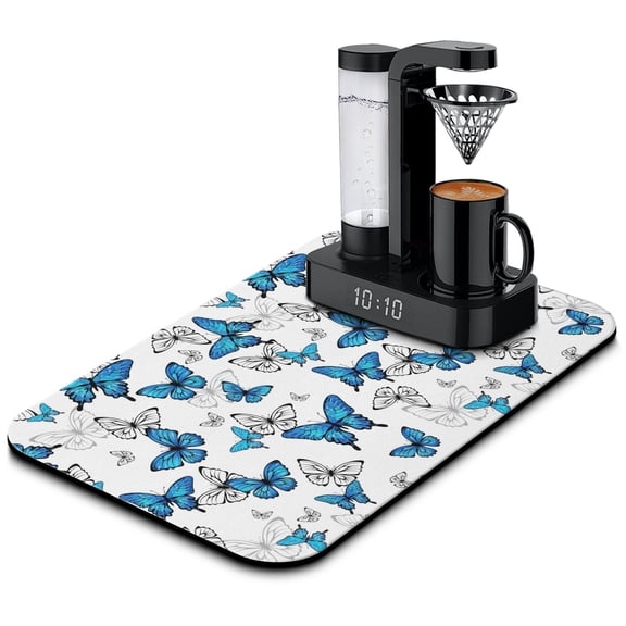 Fantasy Butterfly Coffee Maker Mat Abstract Artistic Design Quick-Dry Non-Slip Counter Mat
