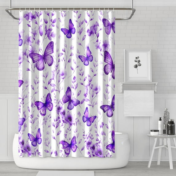 Fantasy Butterfly & Moon Shower Curtain - 72x72 Inch Waterproof Bathroom Curtain, Dark Aesthetic Design, Machine Washable, Quick-Dry, Rust-Resistant Grommets