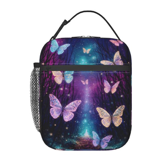 Fantasy Butterfly Night Lunch Bag Portable Thermal Lunch Box for Men and Women