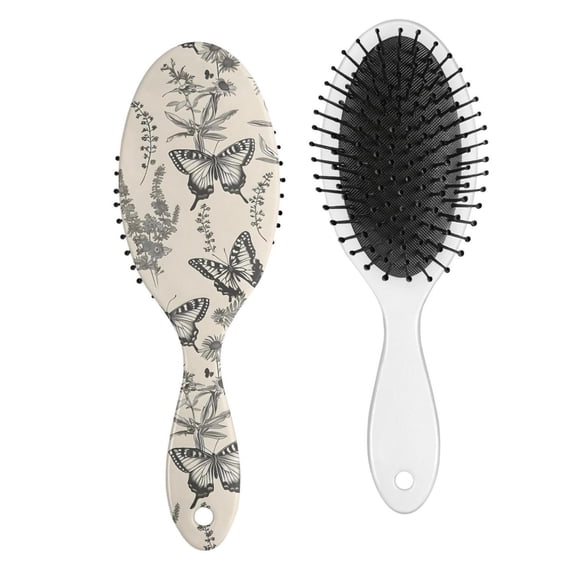 Fantasy Butterfly Print Detangling Brush - Flexible Bristles for Pain-Free Brushing, Sleek Design