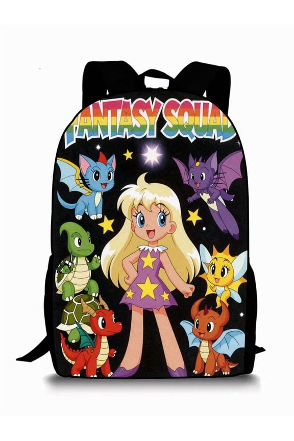 Fantasy Cartoon Squad Backpack for Customized Backbag for Back to School Season Lightweight and Water Resistant