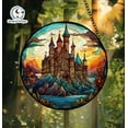 thumbnail image 1 of Fantasy Castle Stained Glass, Colorful Sunset Window Art, Magical Gift for Fantasy Lovers, Stained Glass Window Hanging, Castle Decor Home 4303520229, 1 of 4