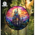 thumbnail image 1 of Fantasy Castle Stained Glass Suncatcher, Colorful Castle Window Home Decor Design, Perfect Gift for Home Decor, Magical Gift for He 4303514548, 1 of 4