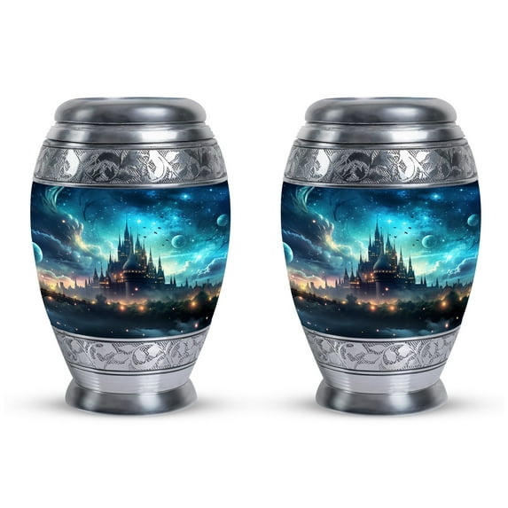 Fantasy Castle Urn For Ashes For Women, Decorative Urns - Cremation Urns For Adult Ashes Women - Funeral Urns For Human Ashes Adult - Ash Holders For Ashes, Small Urns For Burial (3inch,2pcs)