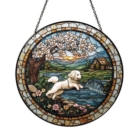 Fantasy Cat Design Stained Glass – Decorative Window Art