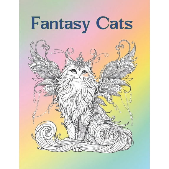Fantasy Cats Coloring Book, (Paperback)
