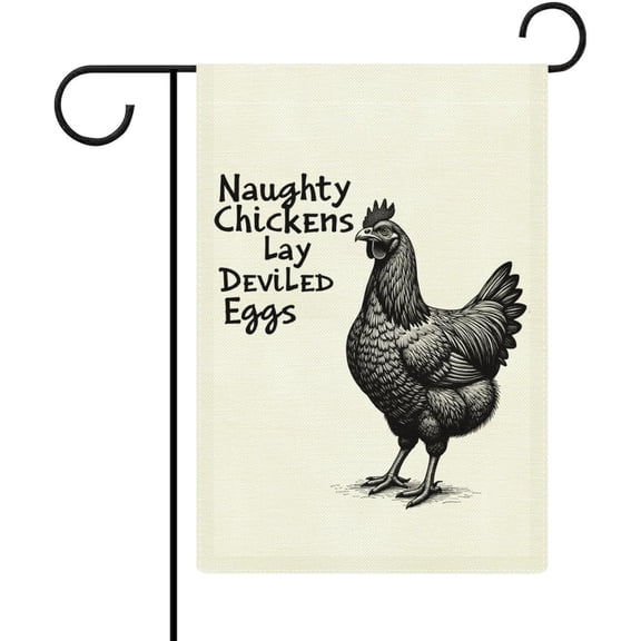 Fantasy Chicken Garden Flag 12x18 Inch Double Sided Outdoor Decorations Burlap Yard Flag