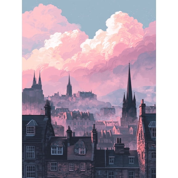 Fantasy Cloud Cityscape Canvas Print Home Interior Wall Art