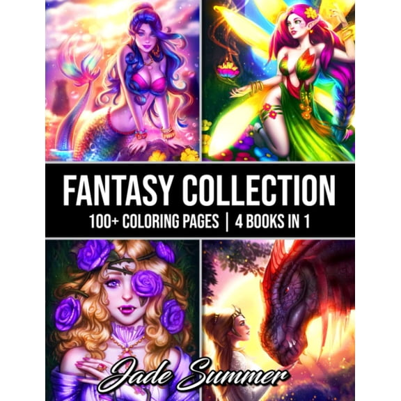 Pre-Owned Fantasy Collection: An Adult Coloring Book with 100+... PAPERBACK 2019