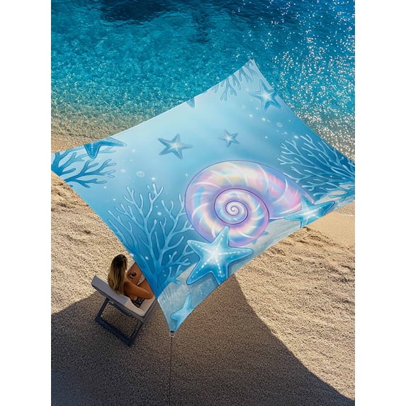 Fantasy Color Nut Sun Shade Sail 8' x 10', Dreamy Blue Starfish Coral ...