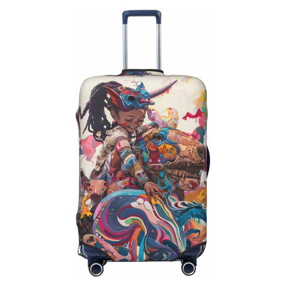 Fantasy Colorful Beast Luggage Cover Anti Scratch, Elastic Suitcase Protector Suitcase Covers for Luggage Fits 18-32 Inch Luggage