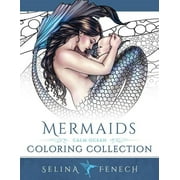 SELINA FENECH Fantasy Coloring by Selina: Mermaids - Calm Ocean Coloring Collection (Series #2) (Paperback)