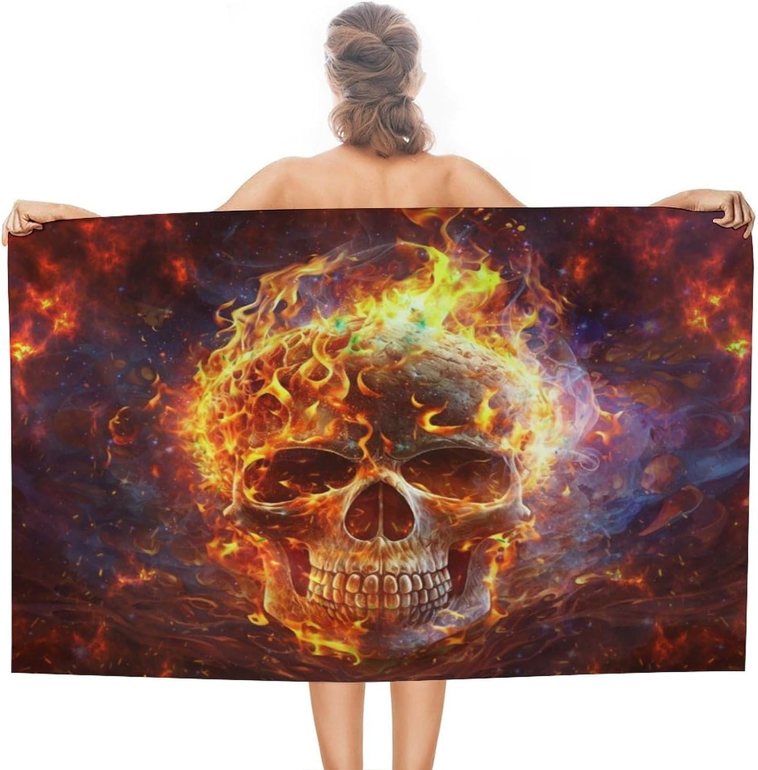 Fantasy Cool Skull Beach Towels Oversized Lightweight for Adults 31W