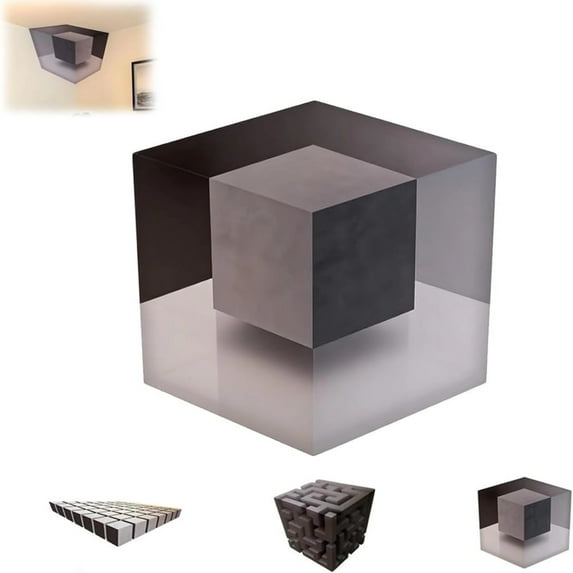 Fantasy Corners – Wall Art That Reshapes Perception, 3D Optical Illusion Corner Sticker, Peel and Stick Geometric Cube Decal, Modern Abstract Illusion Decor for Dorm Bedroom Office