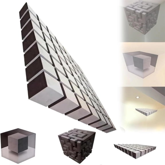 Fantasy Corners – Wall Art That Reshapes Perception, 3D Optical Illusion Corner Sticker, Peel and Stick Geometric Cube Decal, Modern Abstract Illusion Decor for Dorm Bedroom Office