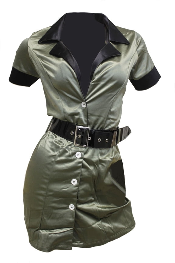 Women’s Army Green Combat Cosplay Dress Boot Camp Soldier Costume