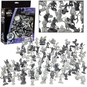 Fantasy Creature Mini Action Figure Playset-98pc Monster Toy Miniatures w 14 Unique Sculpts - Dragons, Wizards, Orcs, and More- XL 1/32nd Scale Dungeon Character Accessories