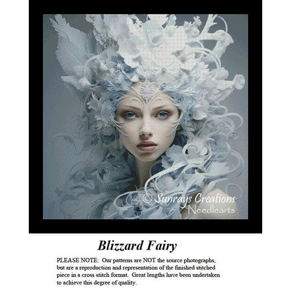 Fantasy Cross Stitch Pattern | Blizzard Fairy (Pattern Only, You Provide The Floss and Fabric)