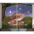 thumbnail image 1 of Ambesonne Fantasy Curtains 2 Panel Set, Enchanted Forest Magic Art, 108" x 90", Multicolor, 1 of 3