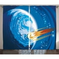thumbnail image 1 of Ambesonne Fantasy Curtains 2 Panel Set, Planet Galaxy Cosmos, 108" x 63", Violet Blue Orange, 1 of 3