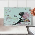 thumbnail image 1 of Fantasy Cutting Board, Girl Silhouette in a Floral Dress Surreal Garden Flying Butterflies Print, Decorative Tempered Glass Cutting and Serving Board, Small Size, Multicolor, by Ambesonne, 1 of 1