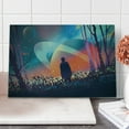 thumbnail image 1 of Fantasy Cutting Board, Man Alone Under Vibrant Colored Reflections of Galaxy Planets Space Cosmos Art, Decorative Tempered Glass Cutting and Serving Board, Large Size, Multicolor, by Ambesonne, 1 of 5