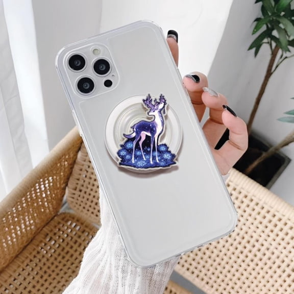 Fantasy Deer Magsafe Phone Grip: Night Deer Acrylic Griptok, Dark Creature Accessory