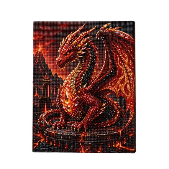 Fantasy Diamond Art Painting Kit with Intricate Dragon Design for Adults, Featuring Precious Gem-Like Finish on Large Wall Decor Canvas, Ideal for Living Room Accent Wall Art for
