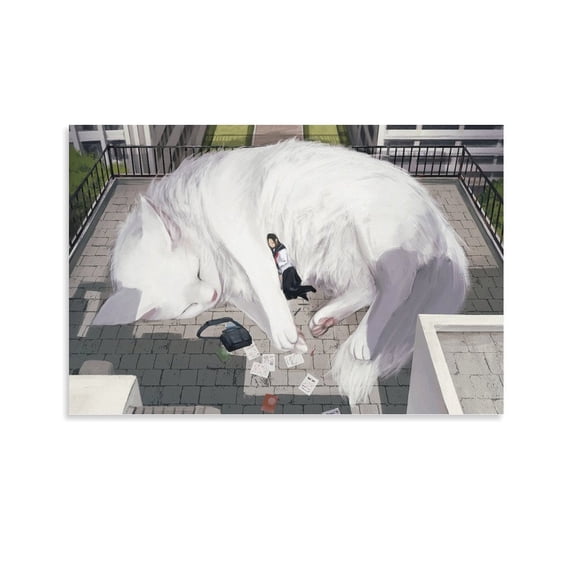 Fantasy Digital Paintings Imagine A World With Giant Animals In It Painting On Canvas Wall Art Poster Scroll Picture Print Living Room Walls Decor Home Posters 08x12inch(20x30cm)
