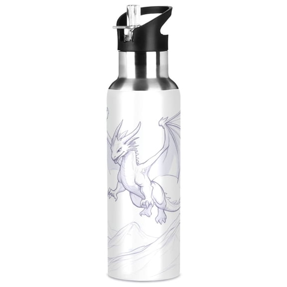 Fantasy Dragon 1000ml Double Walled Stainless Steel LeakProof Sports Bottle Thermo 8h Portable