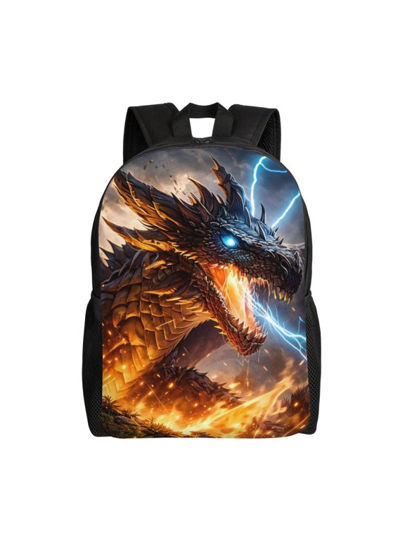 Fantasy Dragon Backpack Full Front Print Travel Laptop Bag for Men and Women