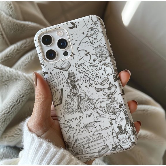 Fantasy Dragon Book Lover H038 Premium Durable Case for iPhone 17 16 15 14 13 12 11 Pro Max – Unisex Style