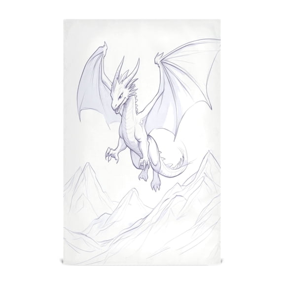 Fantasy Dragon Decorative Waffle Towel Kitchen Dishcloth 28x18in Multi-Use Tea Towel