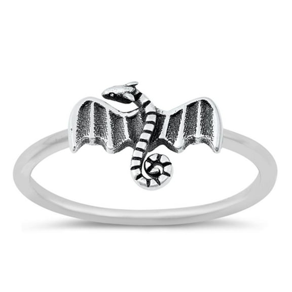 Fantasy Dragon Draco Beast Ring .925 Sterling Silver Band Jewelry Female Male Unisex Size 4