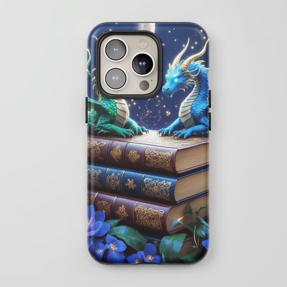 Fantasy Dragon For All iPhone Series Protective Phone Case Fantasy Art Night Sky Blue