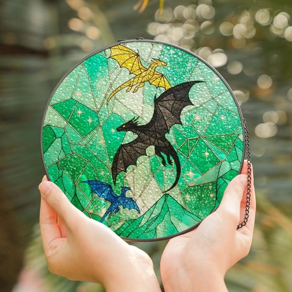 Fantasy Dragon Glass Suncatcher, Fourth Wing Book Nook, Bookaholic Bookshelf Decor, Library Decor, Fantasy Bookish Gift, Suncatcher Window Hanging, 6.3 in