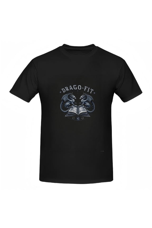 Fantasy Dragon Graphic Tee for Women - Cotton Short Sleeve T-Shirt with ' DRAGO - FIT ' Design and Open Book Motif